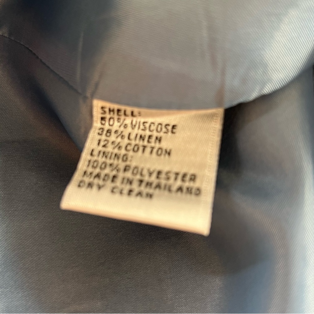 Talbots Blazer Jacket Lightweight Blue/White Tweed Linen Cotton Blend 14WP 👍 - Picture 7 of 7